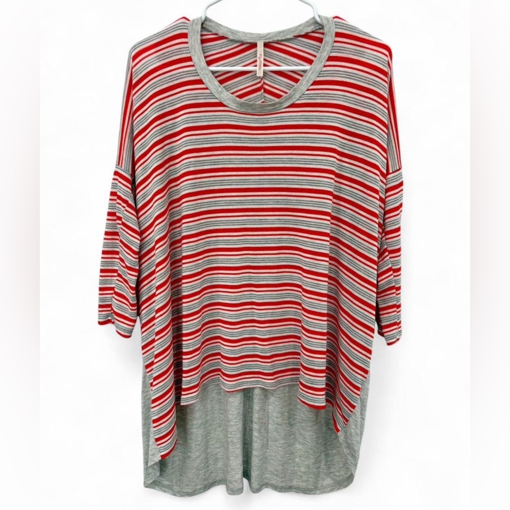 NWOT My‎ Story Striped High Low 3/4 Sleeve Basic Casual Top Small Everyday Wear